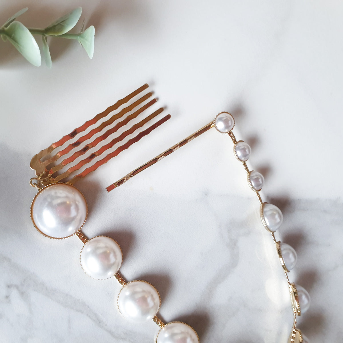 Pearl Hair Snap Clips