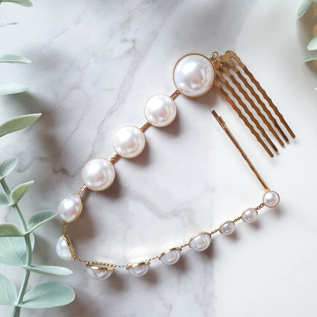 Pearl Hair Snap Clips